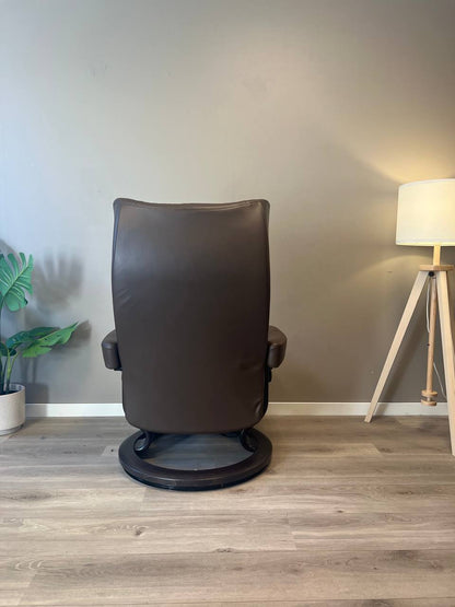 Stressless Wing Power (M) Leg&Back elektrisk lenestol Brunt skinn med batteri