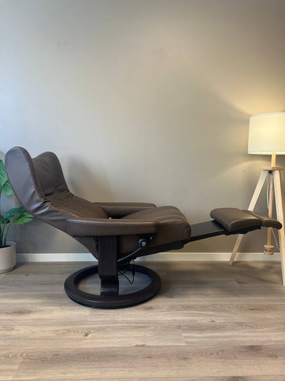 Stressless Wing Power (M) Leg&Back elektrisk lenestol Brunt skinn med batteri