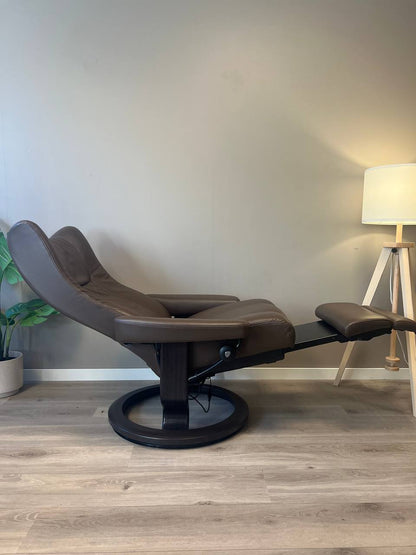 Stressless Wing Power (M) Leg&Back elektrisk lenestol Brunt skinn med batteri