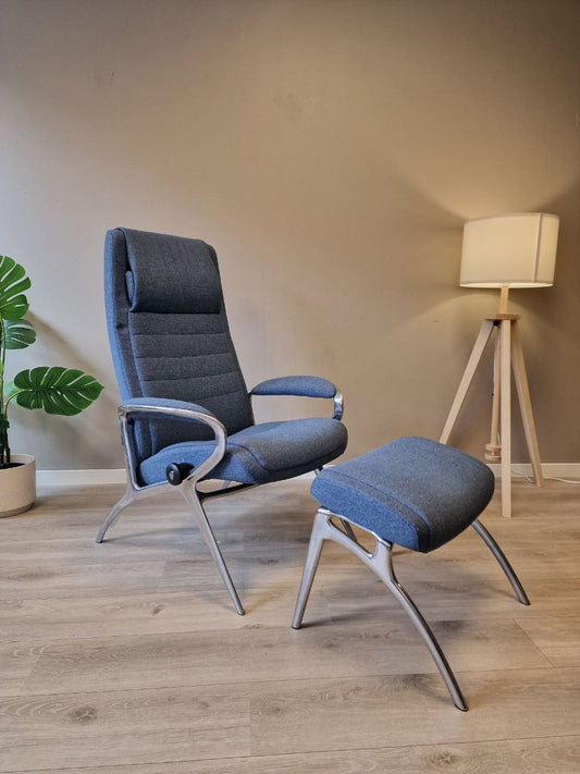 Brukt Stressless You James lenestol m/krakk i blå - frontvisning